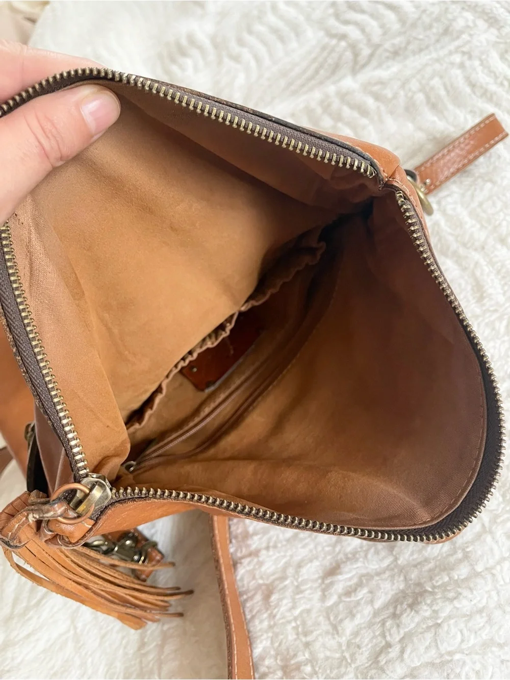 Patricia Nash Luzille Backpack Leather Tan Color Fair Condition